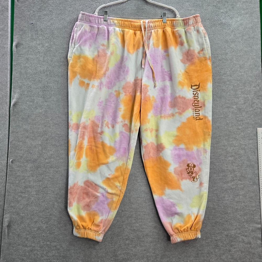 Disneyland Resort Women‎ Activewear Pants 2X Orange Tie Dye Jogger Minnie Mouse